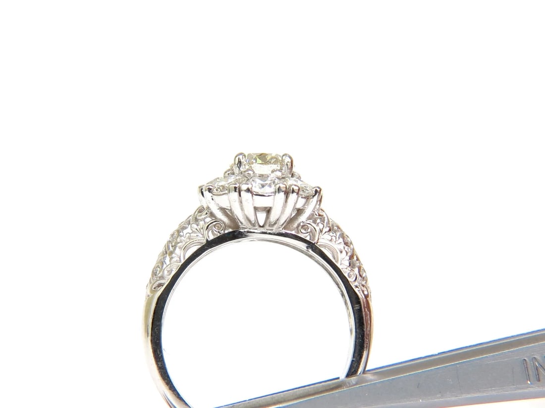 3D GILT 2.06CT CLUSTER NATURAL DIAMOND RING GOLD 14KT VS** - 6