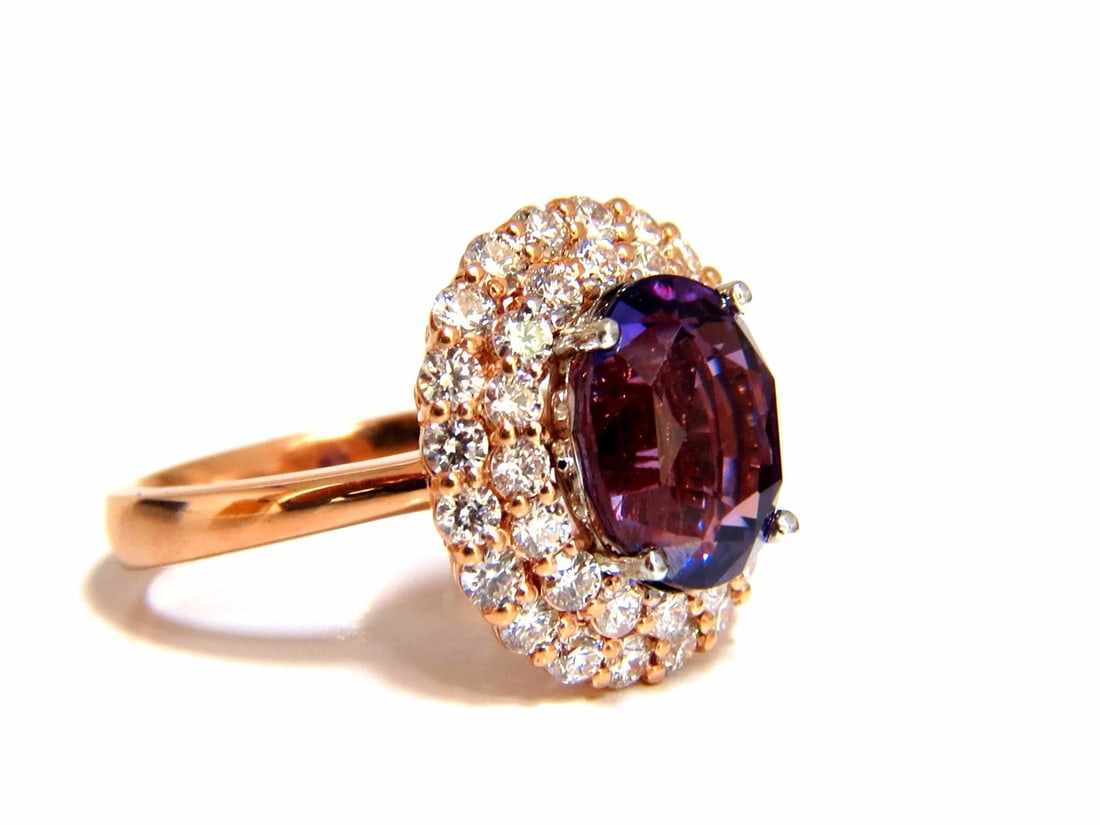 GIA Certified 6.41ct Natural Vivid purple sapphire diamonds ring+ - 3
