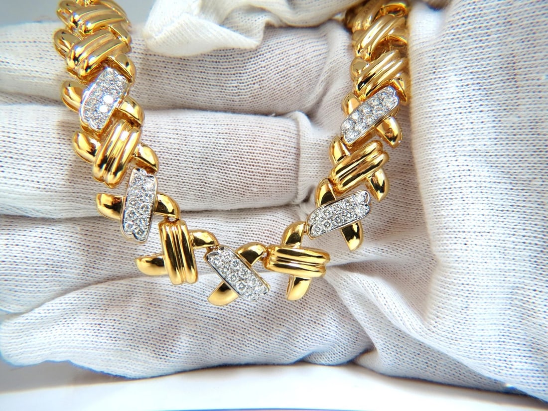 2.00ct. diamonds cross-linked "X" eternity necklace. 14kt. Durable Prime+** - 5