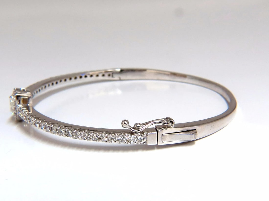 GIA Certified 1.84ct marquise diamond cluster halo bangle bracelet 14kt** - 3