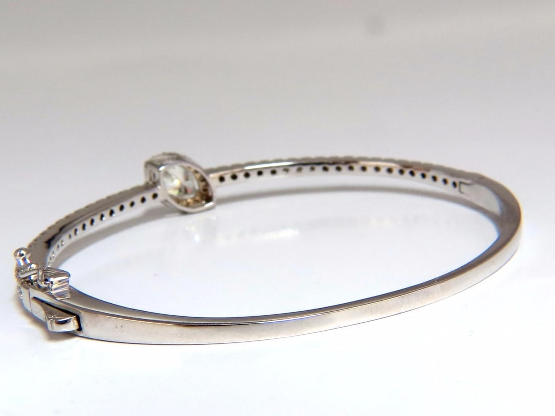 GIA Certified 1.84ct marquise diamond cluster halo bangle bracelet 14kt** - 4