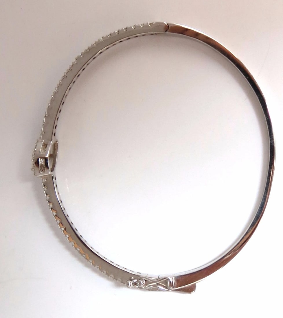 GIA Certified 1.84ct marquise diamond cluster halo bangle bracelet 14kt** - 5