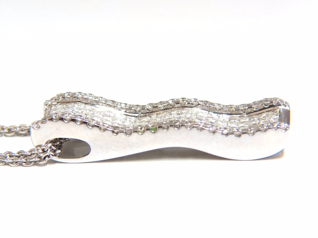 2.00ct Elongated diamonds wave zen necklace 18kt+** - 3