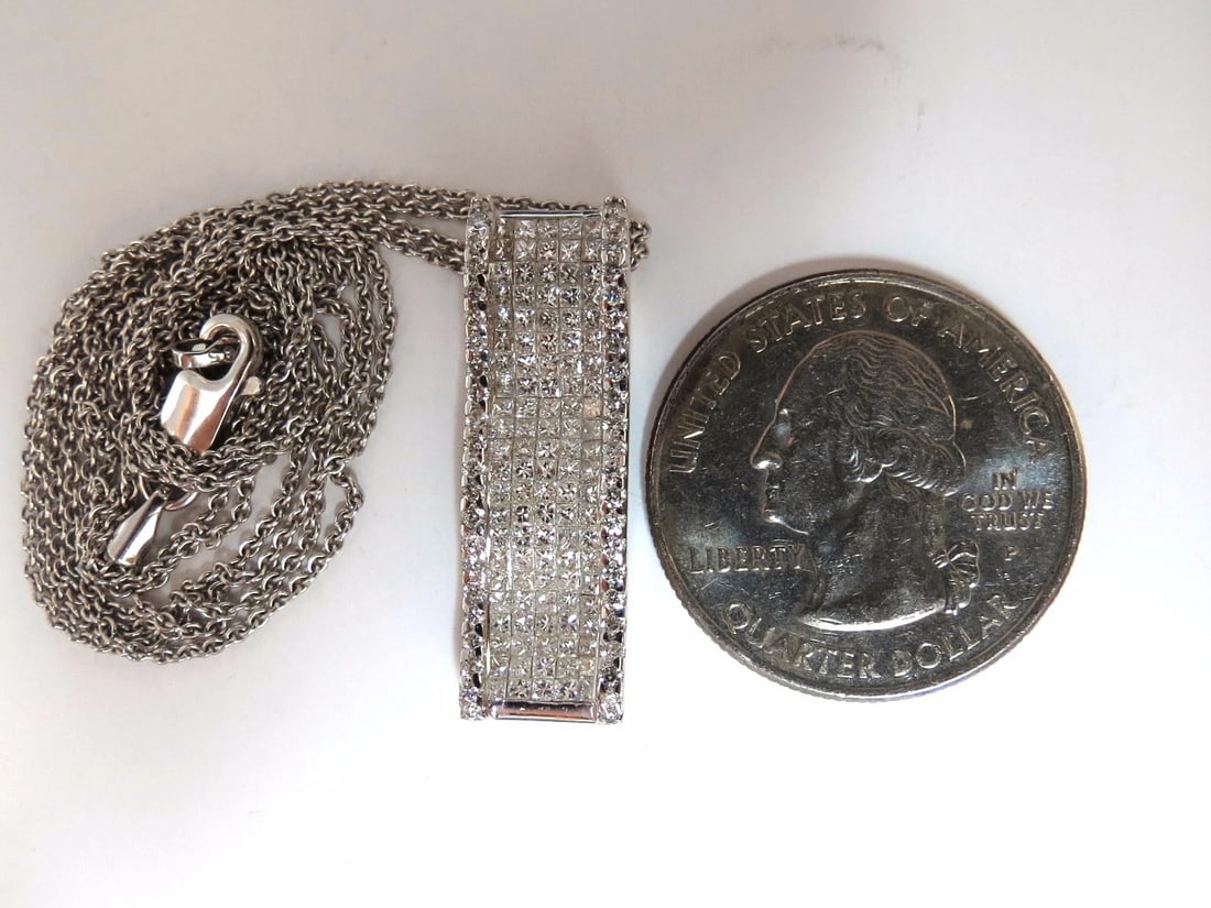 2.00ct Elongated diamonds wave zen necklace 18kt+** - 4