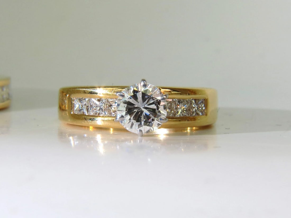 2.50CT DIAMOND ENGAGEMENT RING + MATCHING BAND+ - 3