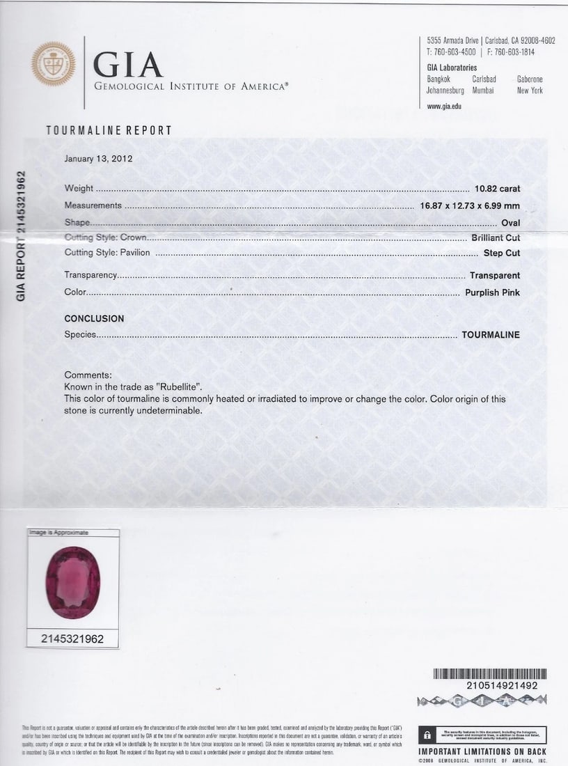 GIA 12.62CT NATURAL RUBELLITE PINK TOURMALINE DIAMONDS NECKLACE 18KT** - 11