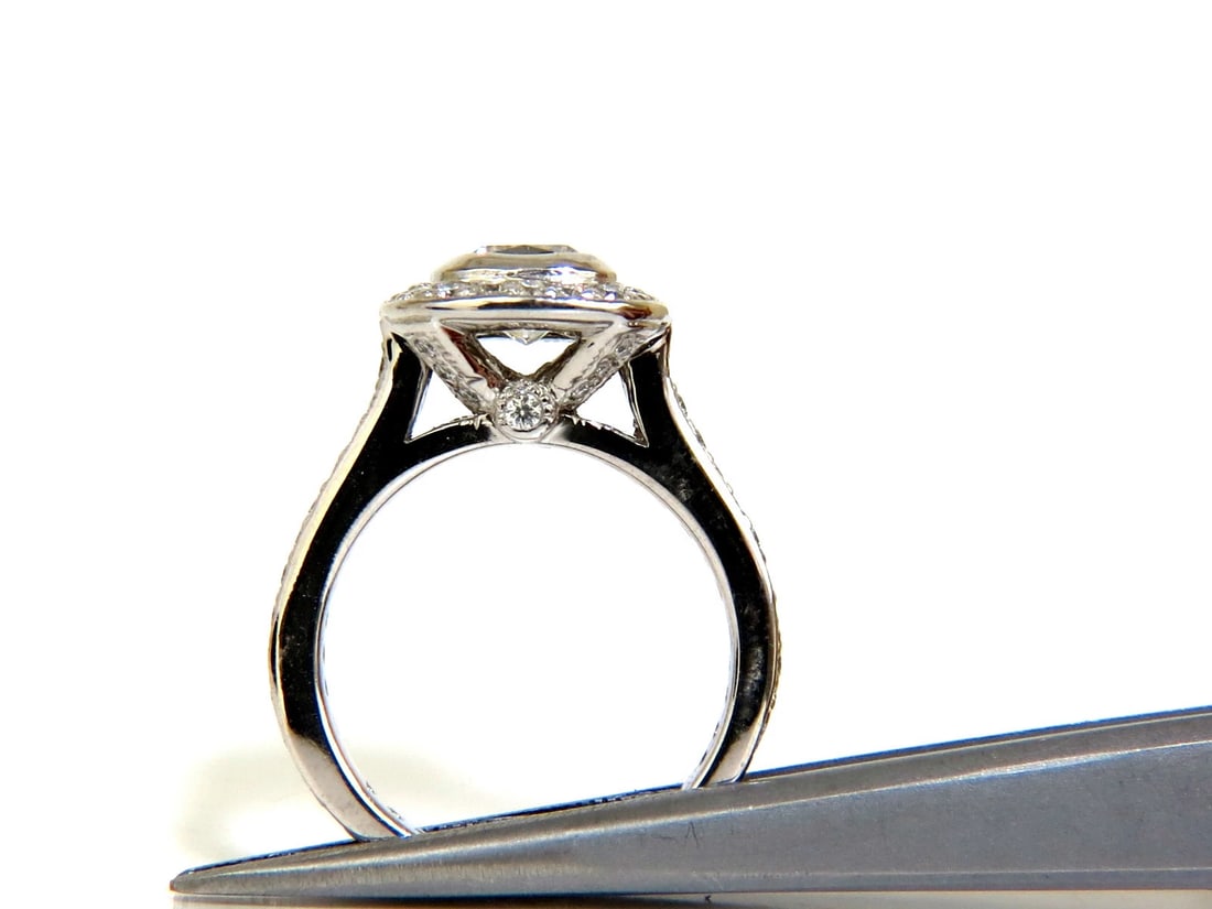 GIA 2.63CT HALO CUSHION CUT DIAMOND RING PLATINUM I/VS1+ - 11