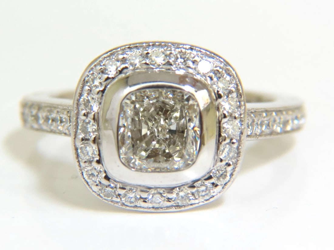GIA 2.63CT HALO CUSHION CUT DIAMOND RING PLATINUM I/VS1+ - 6