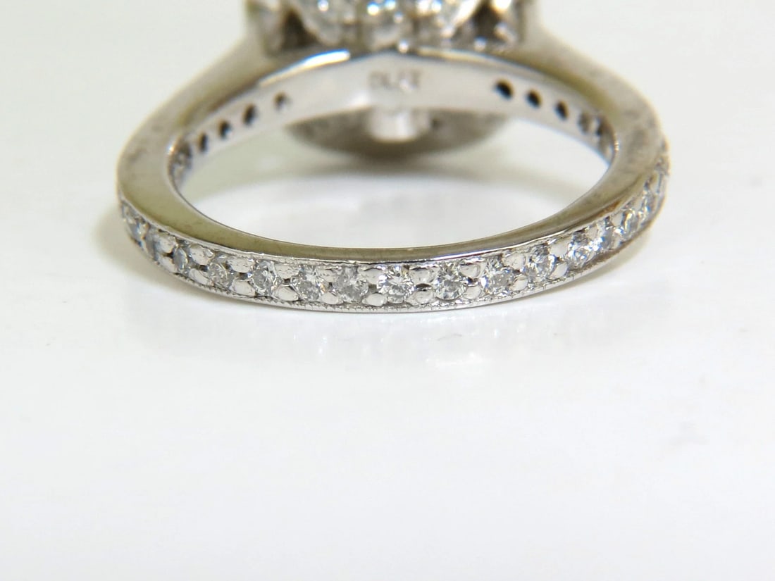 GIA 2.63CT HALO CUSHION CUT DIAMOND RING PLATINUM I/VS1+ - 9