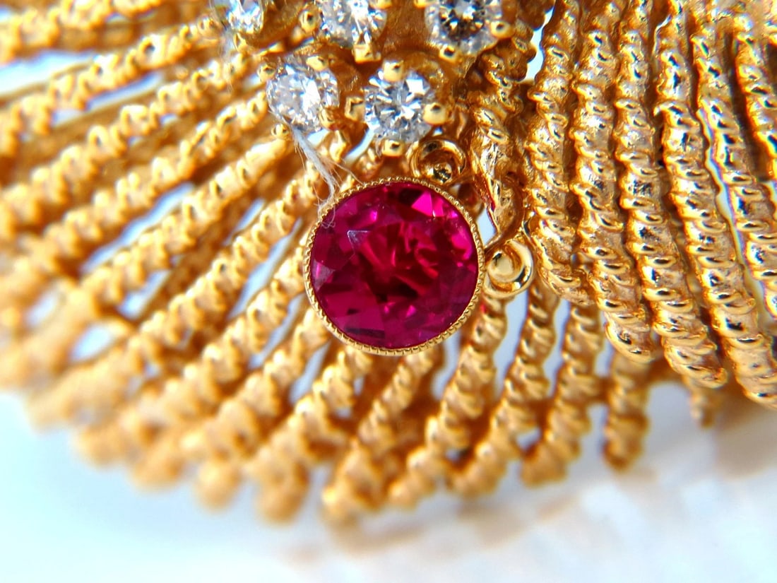 14KT VINTAGE 1.25CT DIAMOND 3D MOLLUSK SEA SHELL BROOCH PIN BARLEY TWIST** - 11