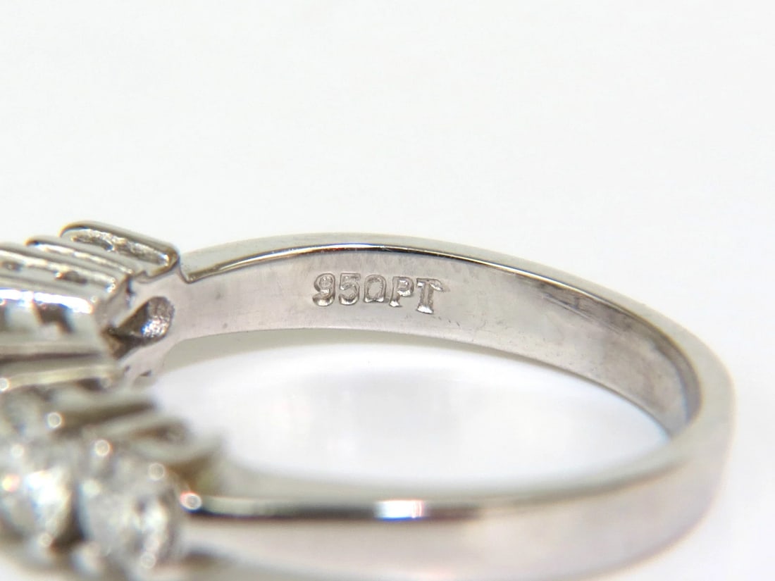 1.20CT NATURAL DIAMONDS BAND 5 STONE RING 14KT GOLD H/VS** - 9