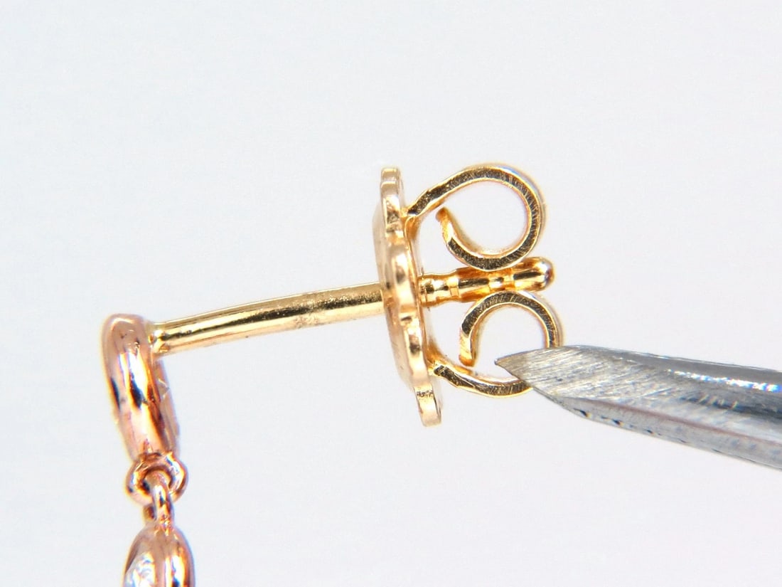 3.00ct natural deep red ruby diamond by yard dangle earrings 14kt** - 5