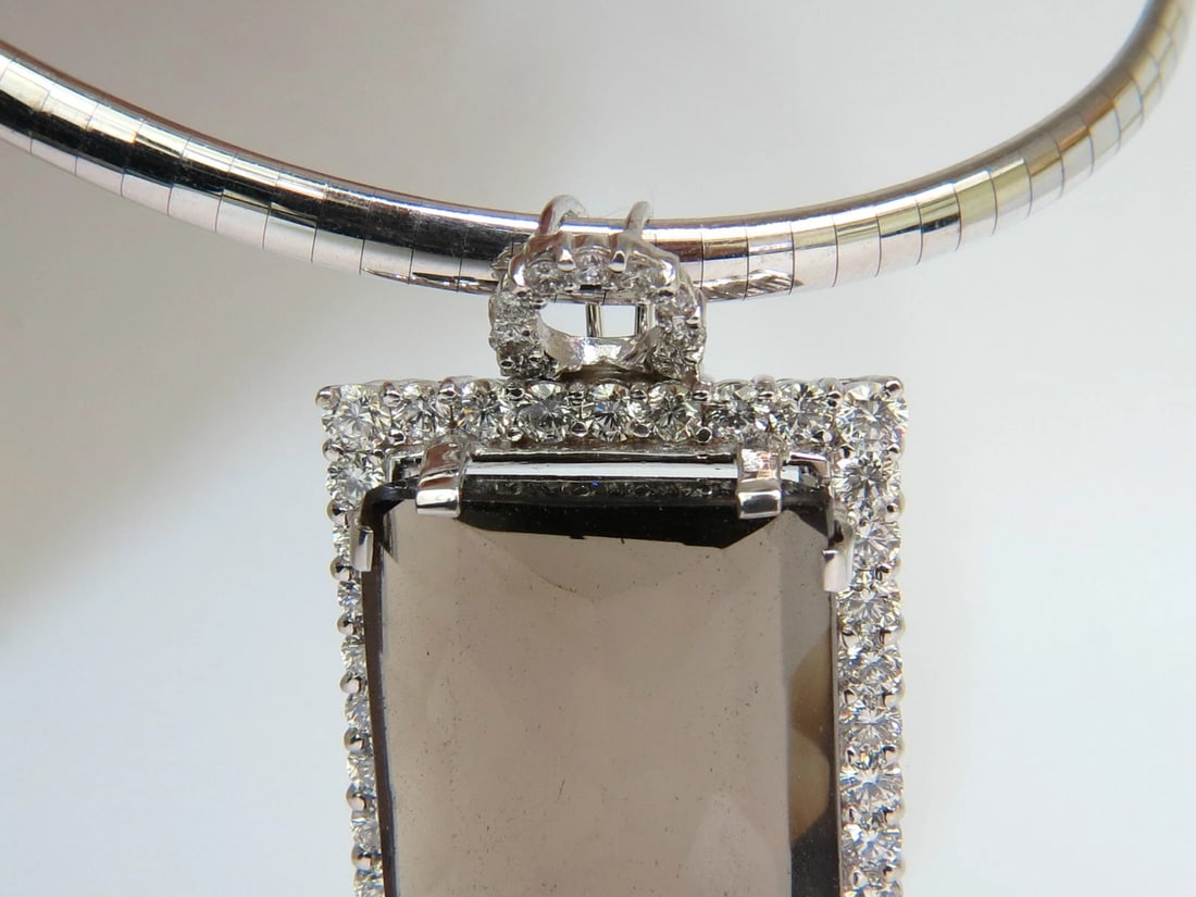 52.34CT NATURAL FANCY BROWN TOPAZ DIAMOND NECKLACE & OMEGA 14KT** - 7