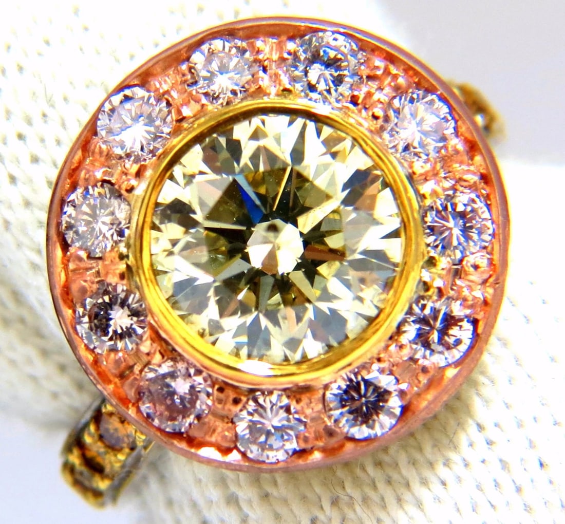 GIA certified 3.67ct Fancy Round Diamond ring circular flush deck+ - 9