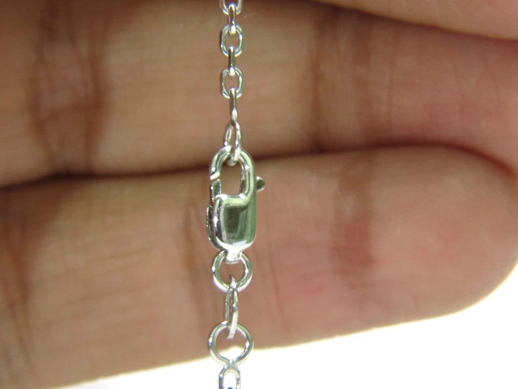 1.25CT NATURAL SAPPHIRE DIAMOND CLUSTER NECKLACE 14KT ** - 5