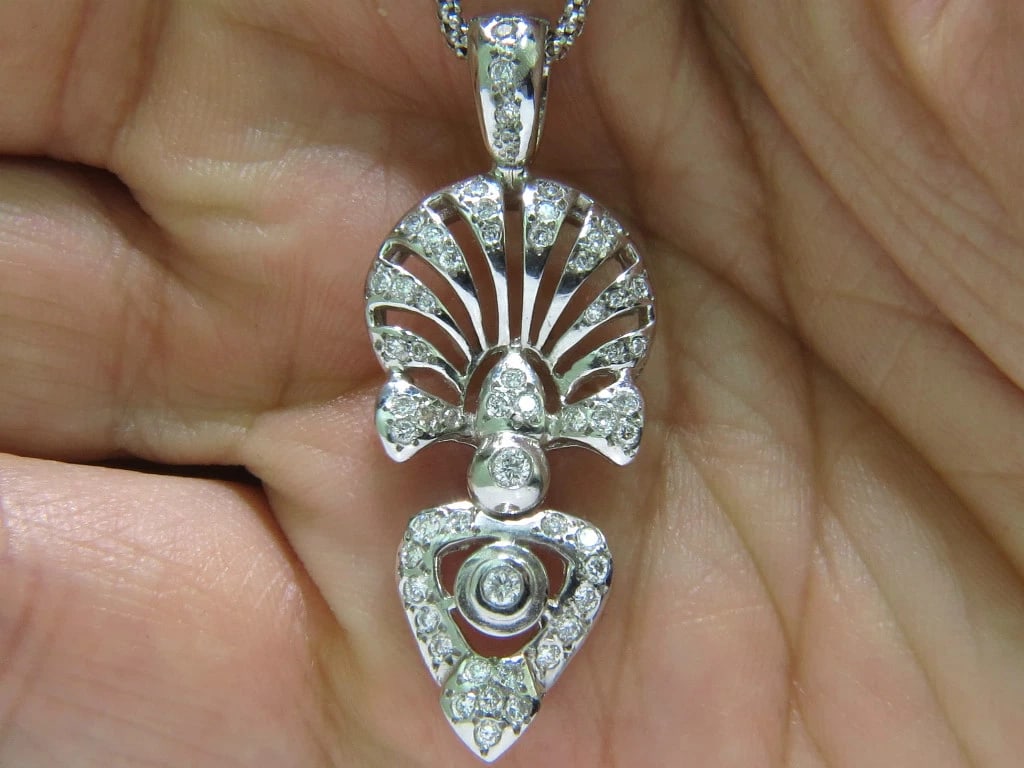 1.10CT DIAMONDS MODERN DECO DIAMOND NECKLACE ITALY+** - 8