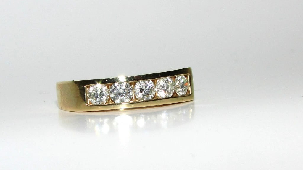 1.00ct DIAMONDS BAND RING 14KT CLASSIC CHANNEL+ - 4