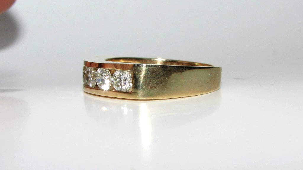 1.00ct DIAMONDS BAND RING 14KT CLASSIC CHANNEL+ - 5