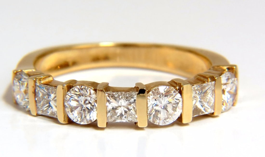 1.40ct HANDIAMONDS PRINCESS ROUND CHANNEL BAND 14KT G.VS+ (1 of 4)