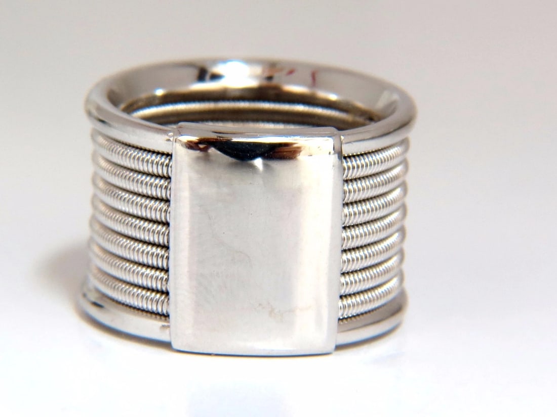 .50ct natural round bead set diamonds wide band 18kt coil wrap mod fused bands** - 3