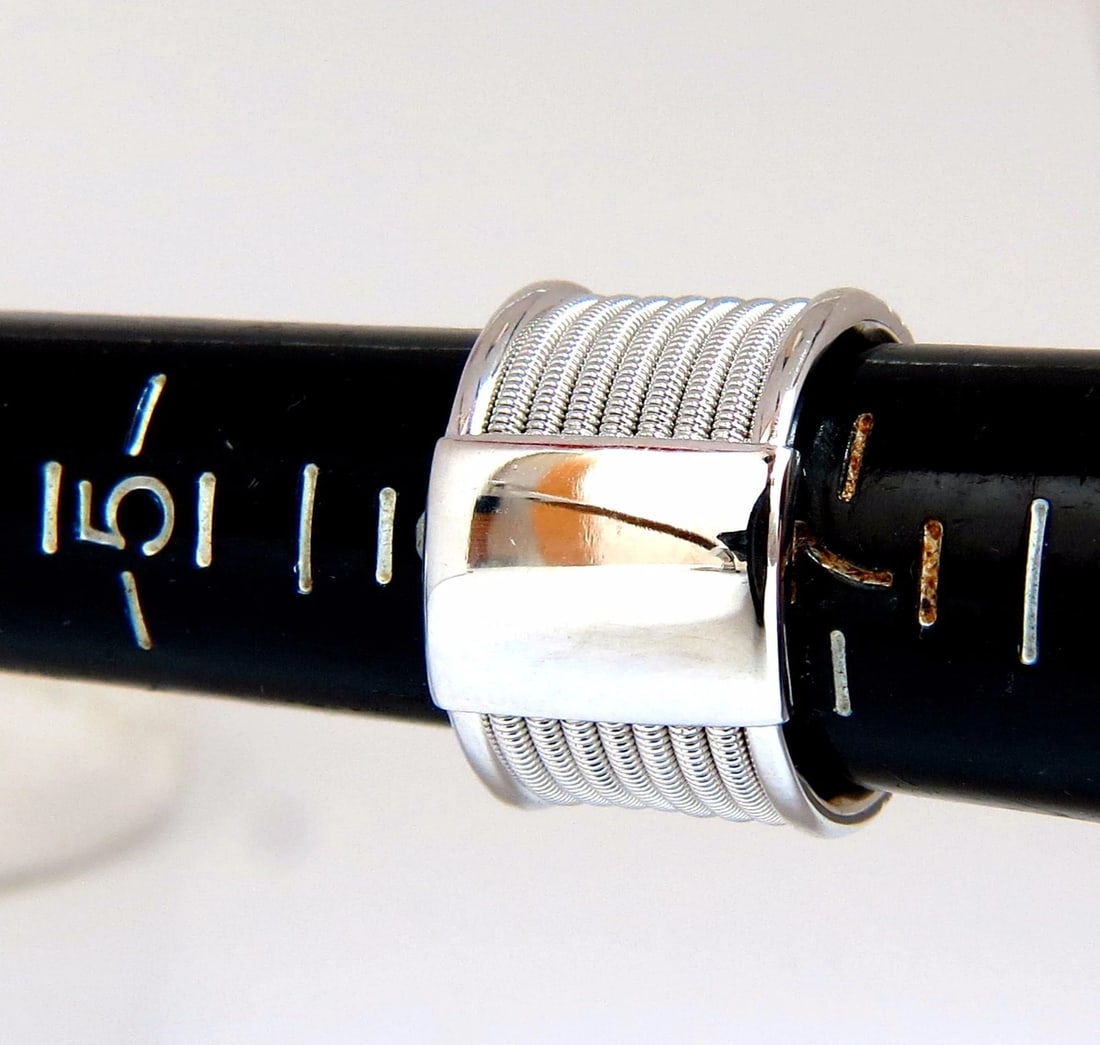 .50ct natural round bead set diamonds wide band 18kt coil wrap mod fused bands** - 7