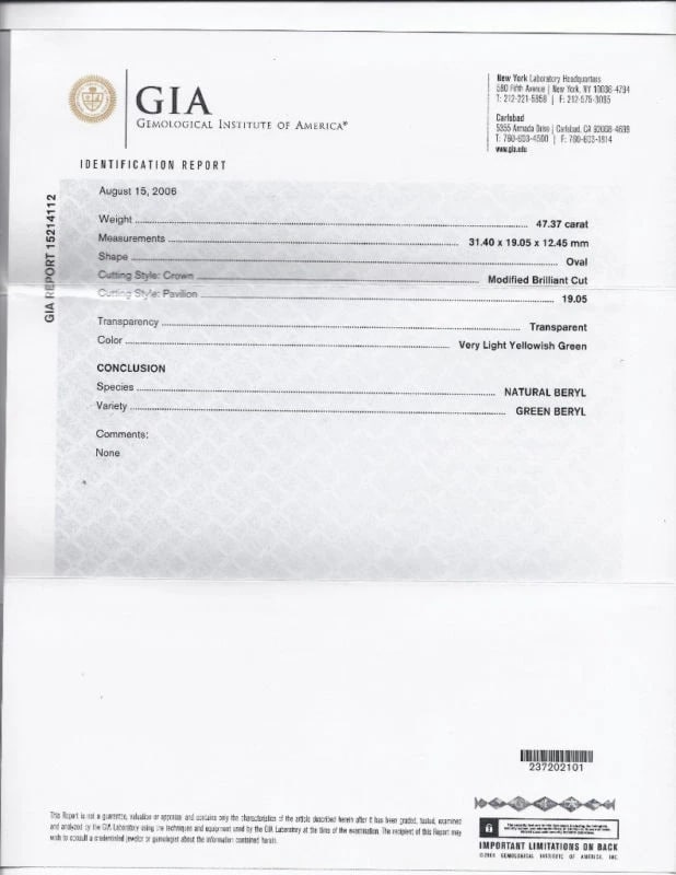 GIA 57.37CT NATURAL GREEN BERYL FISH BROOCH PENDANT 18kt** - 11