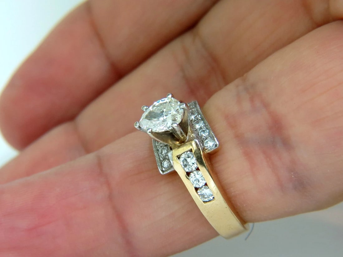 1.00CT BRILLIANT PEAR SHAPE NATURAL DIAMOND RING 14KT CROSSOVER** - 9