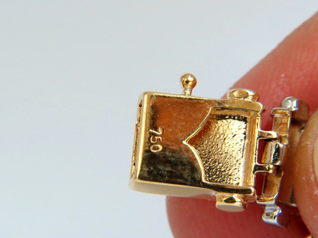 1.50CT DIAMONDS BAR LINKED TRI-COLOR 18KT GOLD BRACELET SATIN BRUSH FINISH** - 7