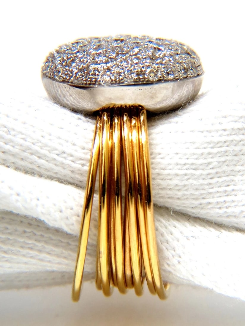 18KT 1.36CT MULTI BANDS BEAD SET MODERN DECO DIAMOND LADIES RING+ - 3