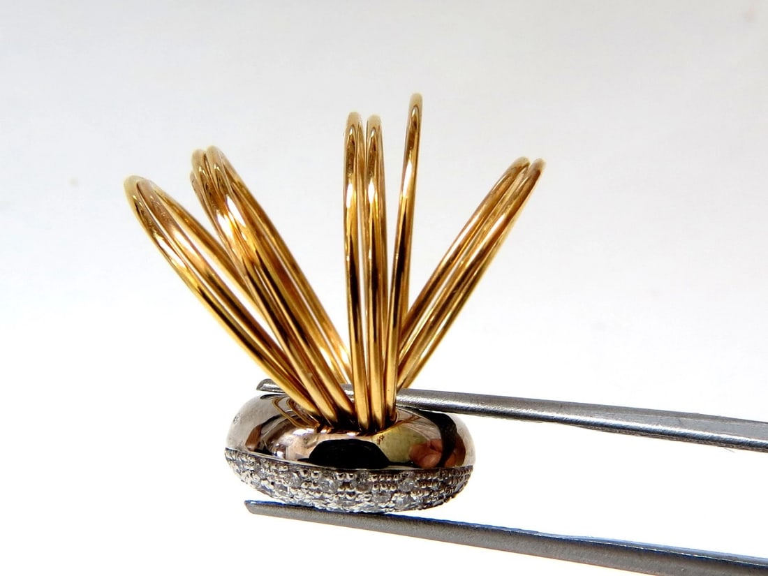 18KT 1.36CT MULTI BANDS BEAD SET MODERN DECO DIAMOND LADIES RING+ - 6