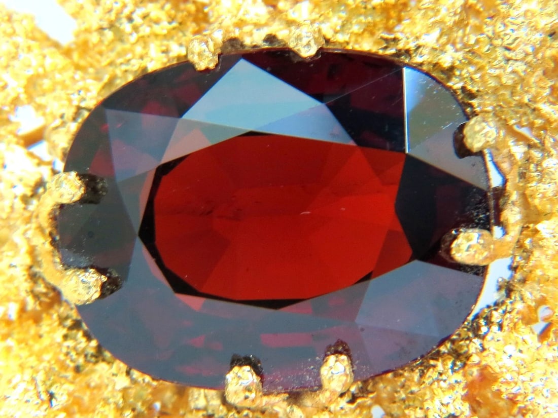 GIA CERTIFED 32.22CT NATURAL SPESSARTITE GARNET 3D ROUGH NUGGET PIN 18kt** - 4