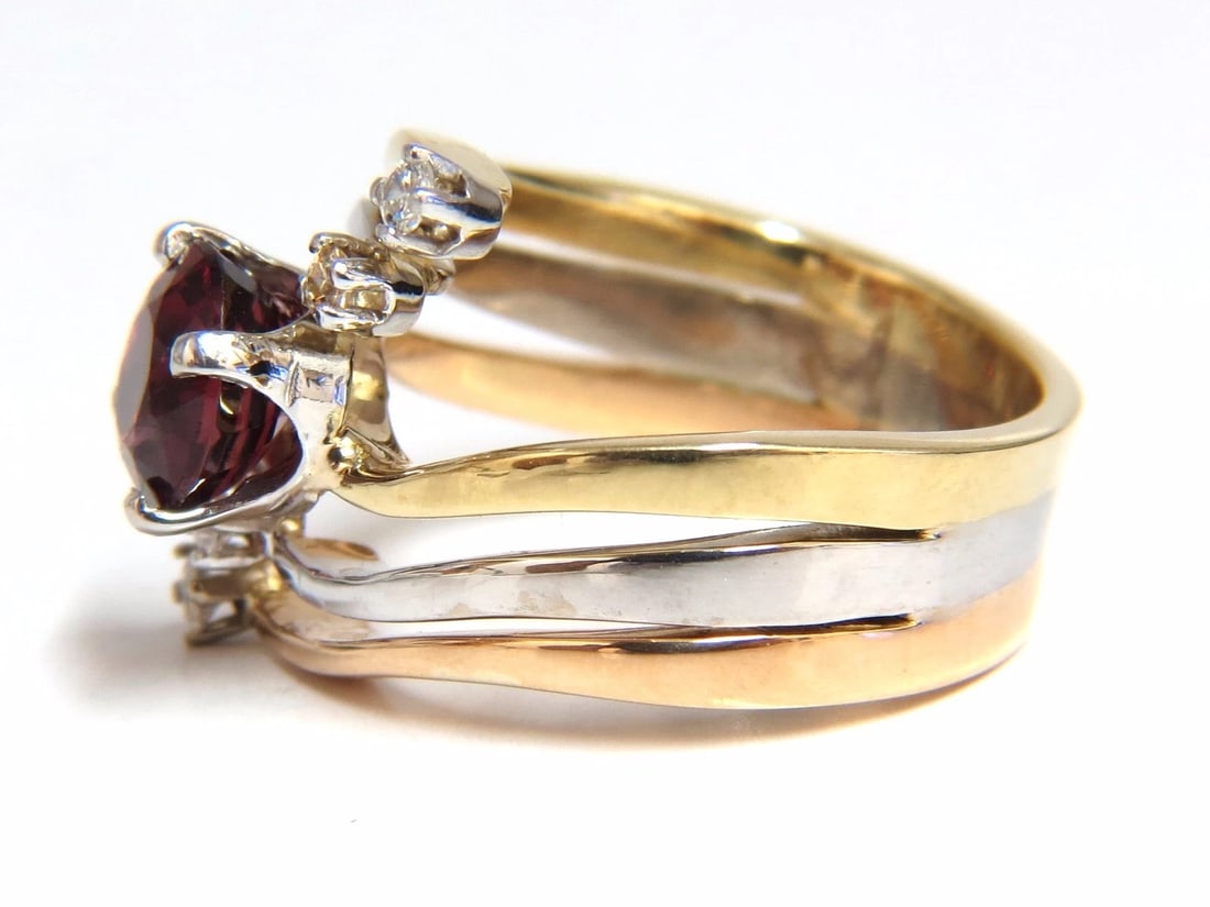 2.00ct Natural Blood Red Orange Spinel Diamonds Bypass Ring 14kt** - 4