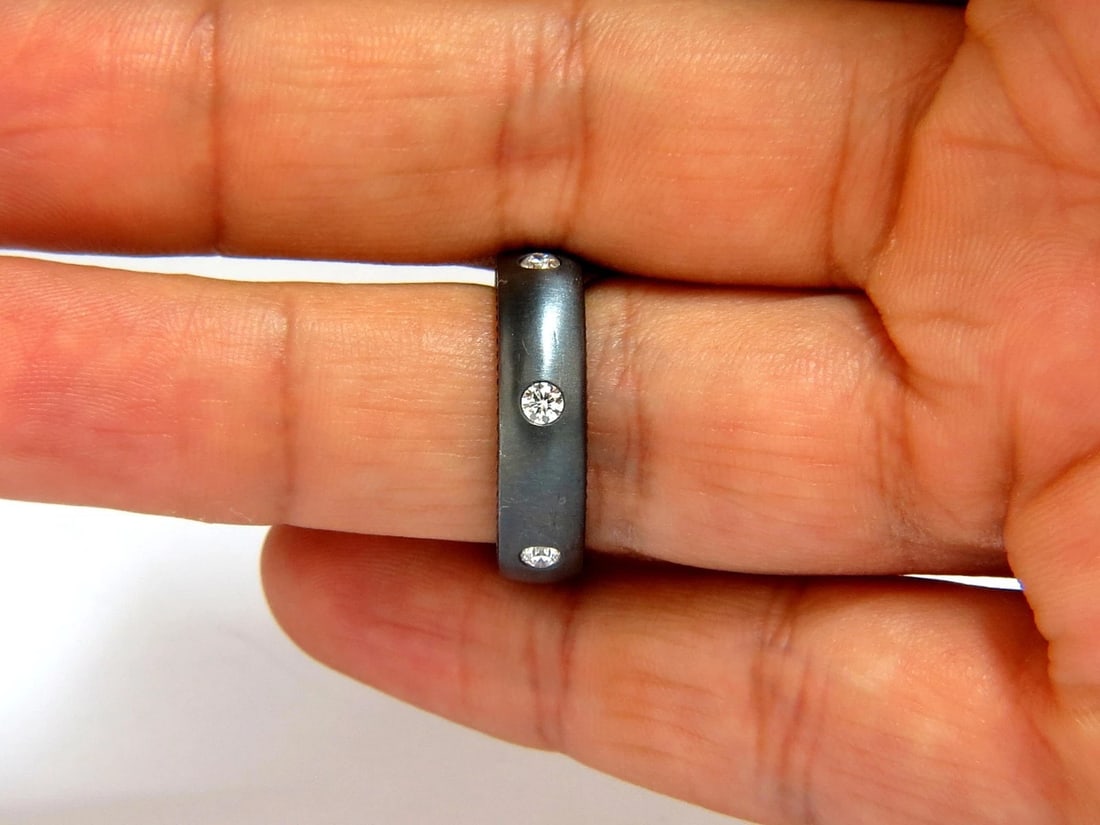 .65CT DIAMOND ETERNITY RING BRUSHED BLACKENED SILVER G/VS+ - 4