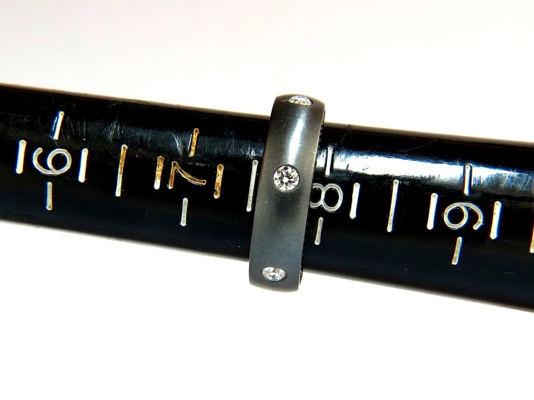 .65CT DIAMOND ETERNITY RING BRUSHED BLACKENED SILVER G/VS+ - 6