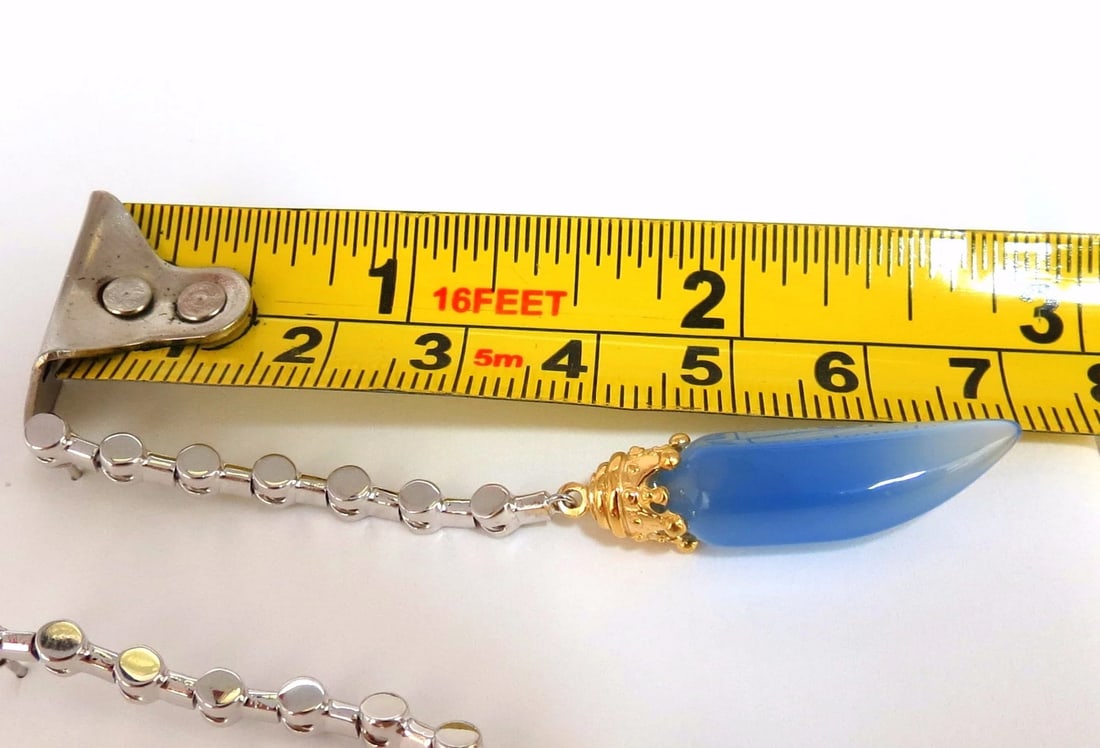 Natural Chalcedony Dangle earrings 14kt** - 3