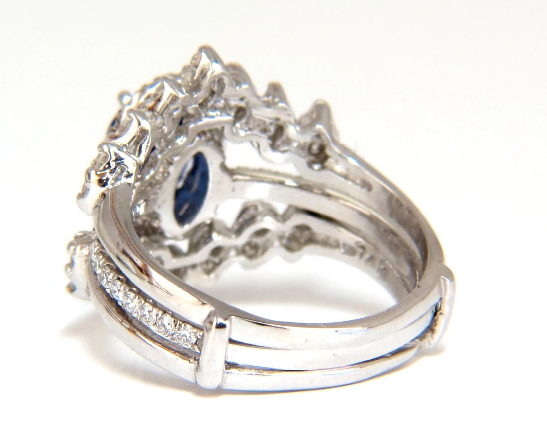 3.07ct Natural Tanzanite Diamond ring + Insert Jacket Ring 14kt gold - 4