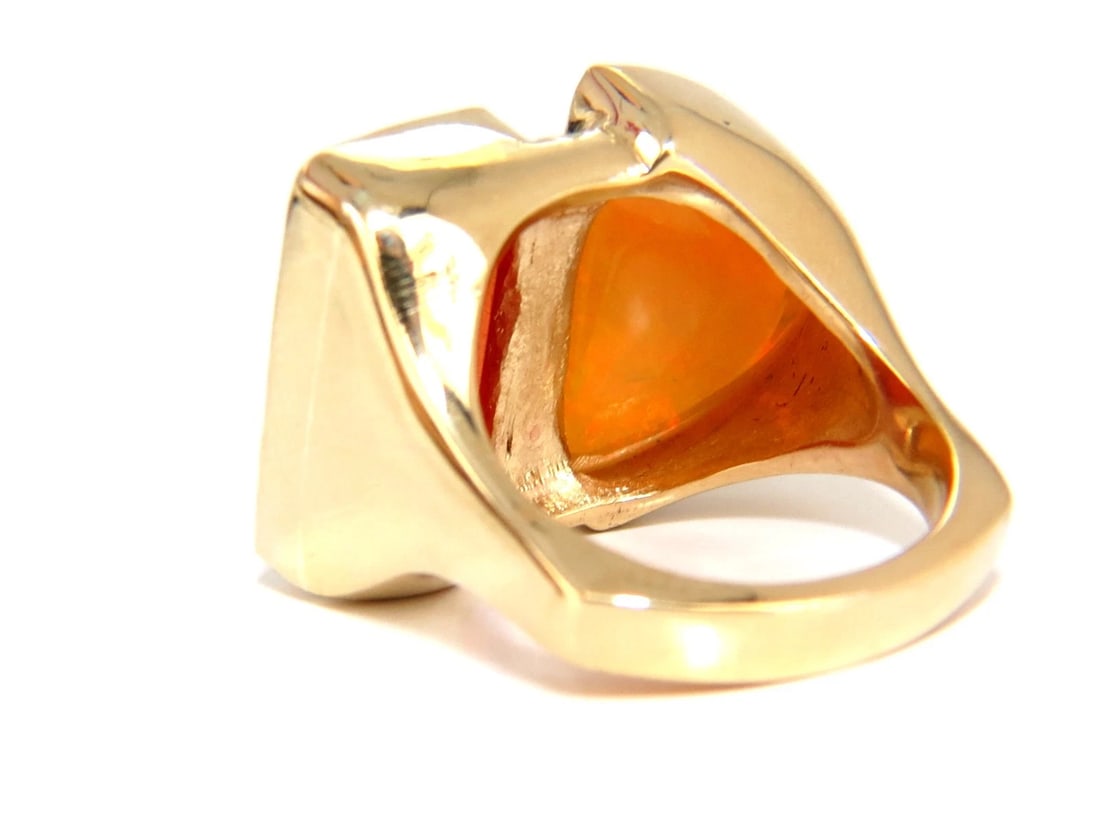 17.44ct Natural Opal & Garnet Diamonds ring 14kt Deco Prime - 4