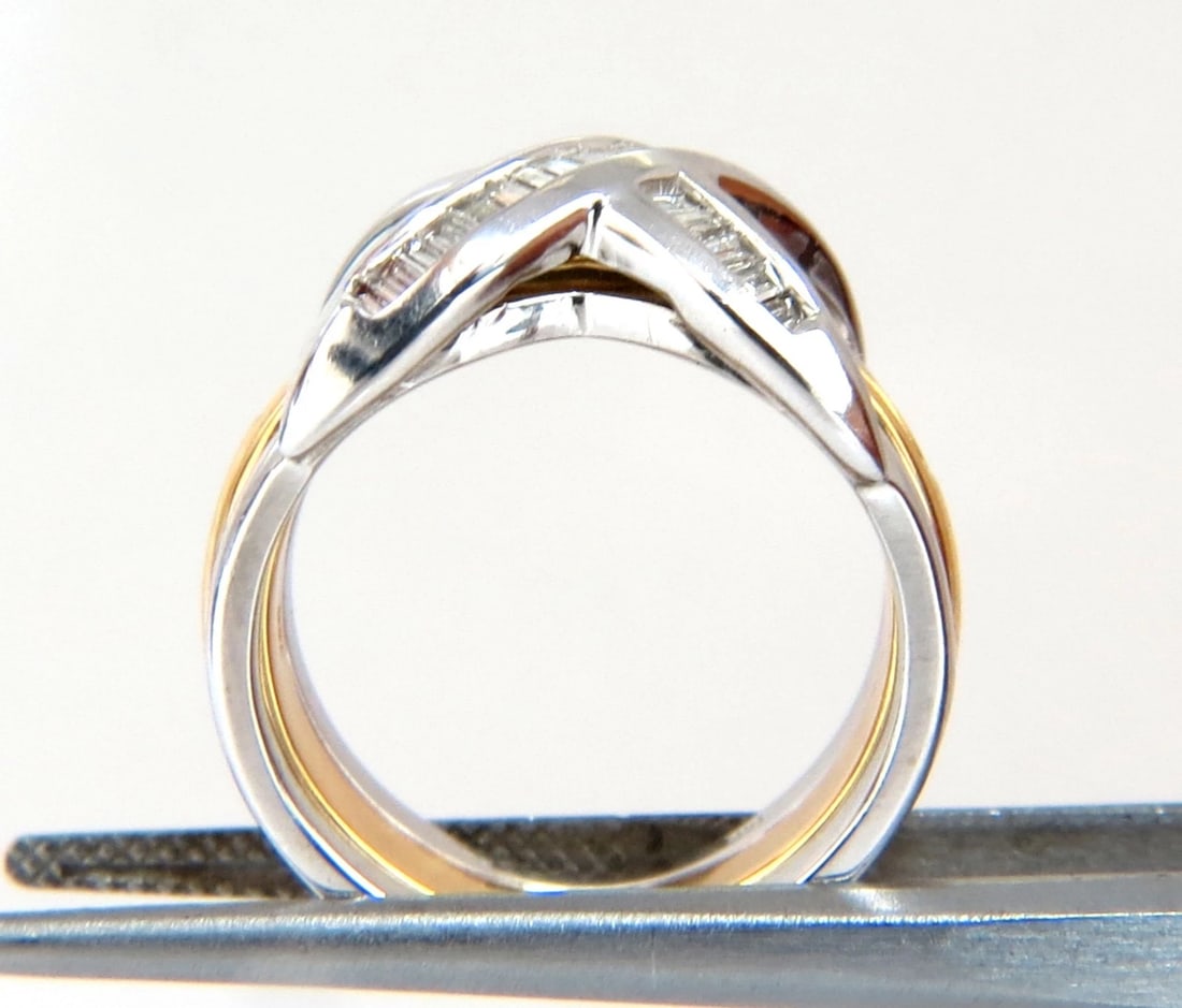 1.00ct Band & Insert Diamonds X Ring 14kt - 7