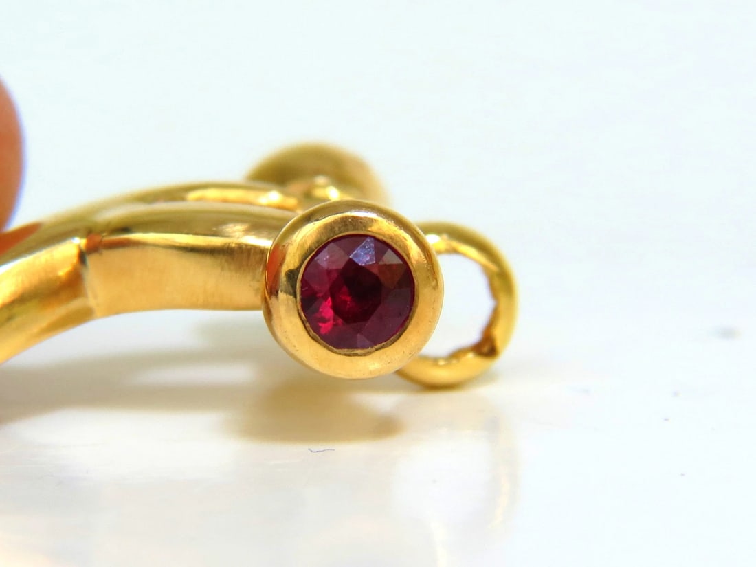 2.50CT NATURAL DIAMONDS RUBY TOGGLE "X" LINK BRACELET 14KT GOLD** - 4