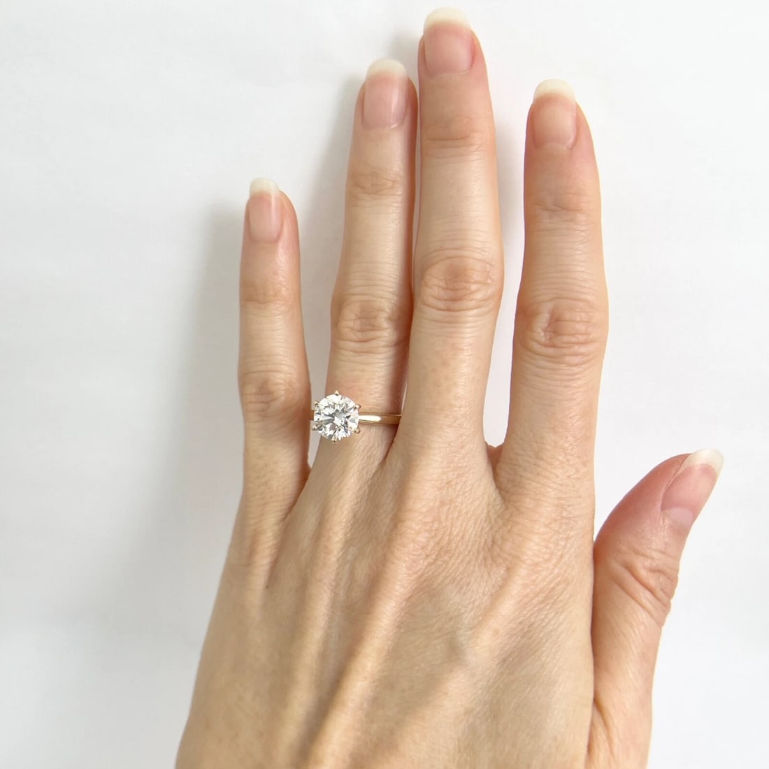 GIA Round Solitaire Diamond 6-Prong Engagement Ring 14K Yellow Gold, 2.00 CT - 2