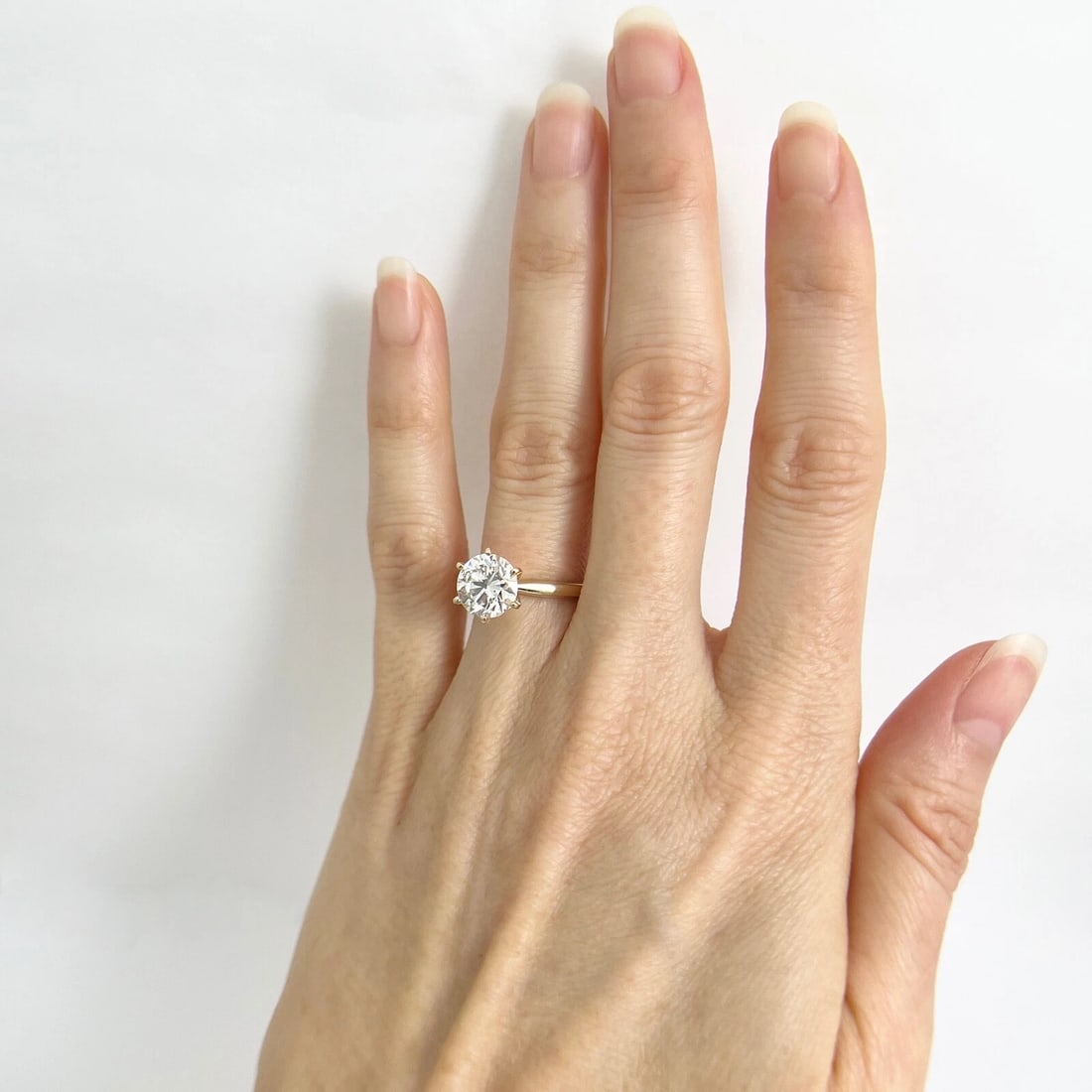 GIA Round Solitaire Diamond 6-Prong Engagement Ring 14K Yellow Gold, 2.00 CT - 3