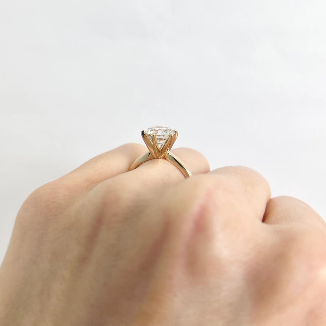 GIA Round Solitaire Diamond 6-Prong Engagement Ring 14K Yellow Gold, 2.00 CT - 7