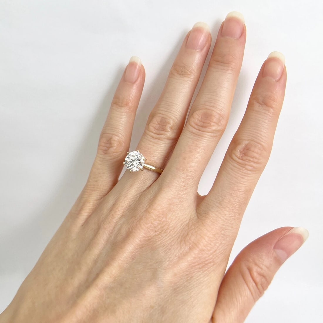 GIA Round Solitaire Diamond 6-Prong Engagement Ring 14K Yellow Gold, 2.00 CT - 8