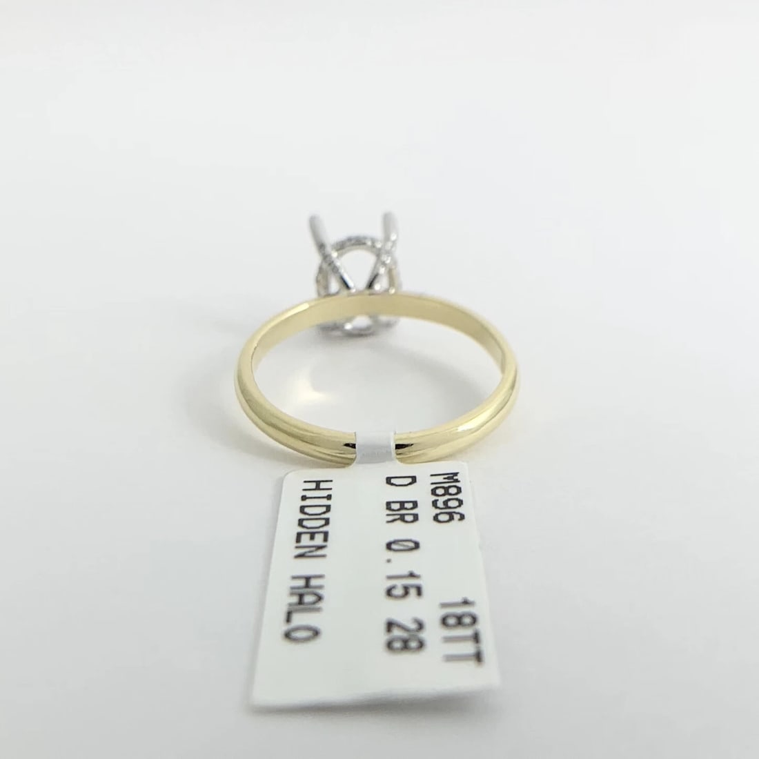 Oval Diamond Hidden Halo Engagement Ring Setting Mounting 18K Yellow Gold - 10
