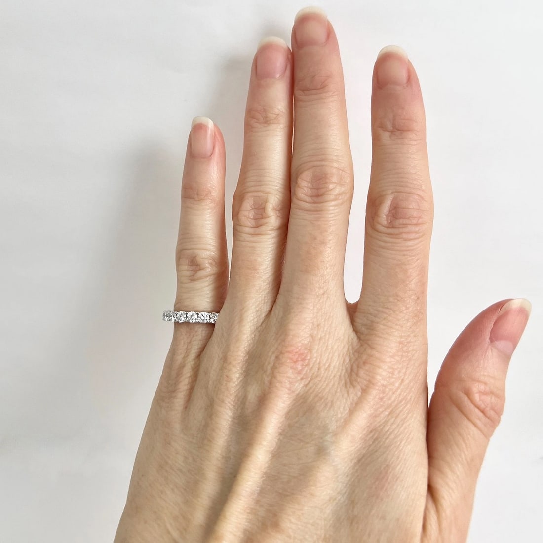 Round Diamond Eternity Ring Wedding Band Platinum, Size 3.5, 1.74 CTW - 4