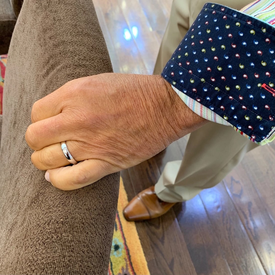 Men's Plain Wedding Band Ring 14K Whire Gold, Size 12, 4.7 mm, 6.62 Grams - 2