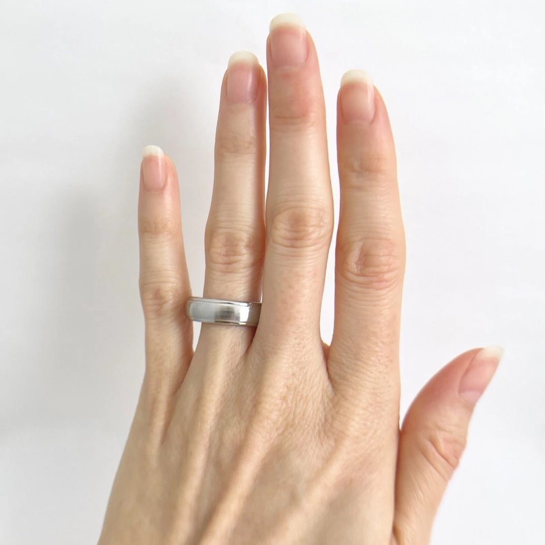 Men's Step Edge Wedding Band Ring Cobalt Chrome, Size 8, 6.1 mm - 2