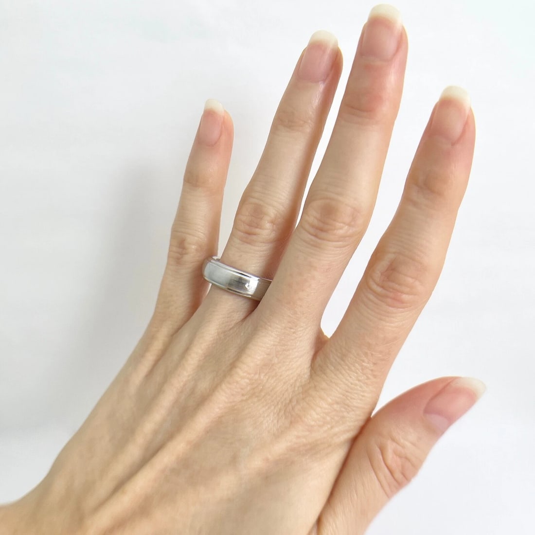 Men's Step Edge Wedding Band Ring Cobalt Chrome, Size 8, 6.1 mm - 4