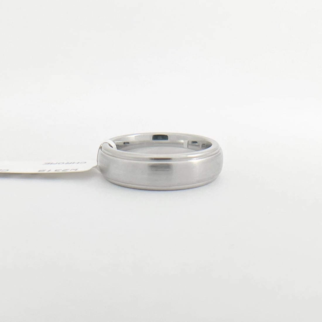 Men's Step Edge Wedding Band Ring Cobalt Chrome, Size 8, 6.1 mm - 6