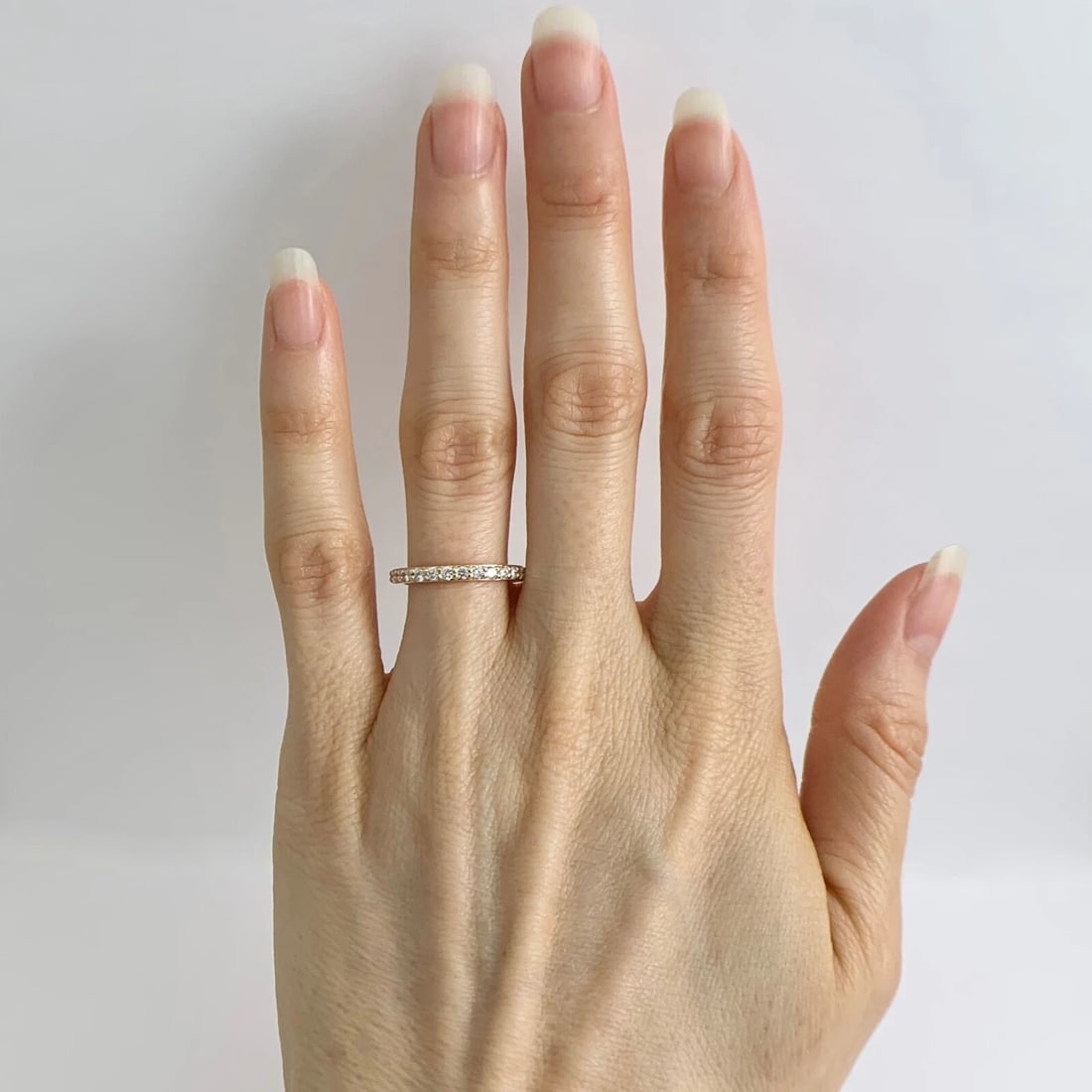 Diamond Eternity Wedding Band Ring 14K Yellow Gold, Size 4.25, 2.1 mm, .60 CTW - 2